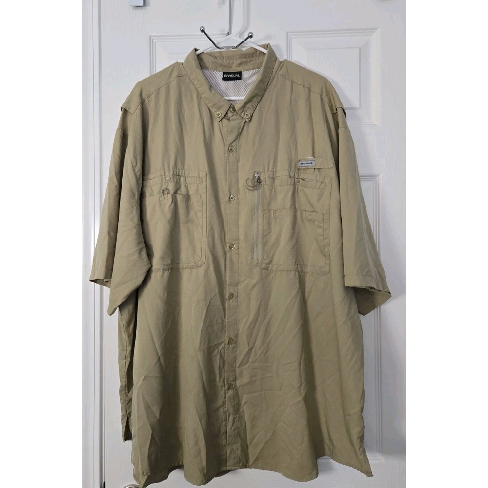 Gradual Xxxl Short Sleeve Shirt Men's Tan Button Up Shirt
